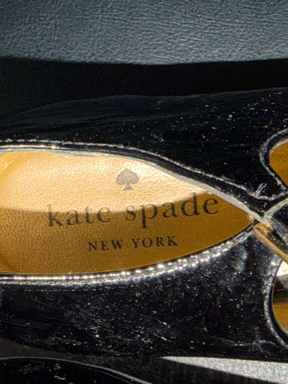 kate spade Black Patent Pointed Mary Jane Flats - Picture 2 of 5